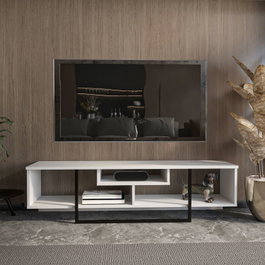 Hanah Home Asal (150) Soporte para TV Blanco y Negro